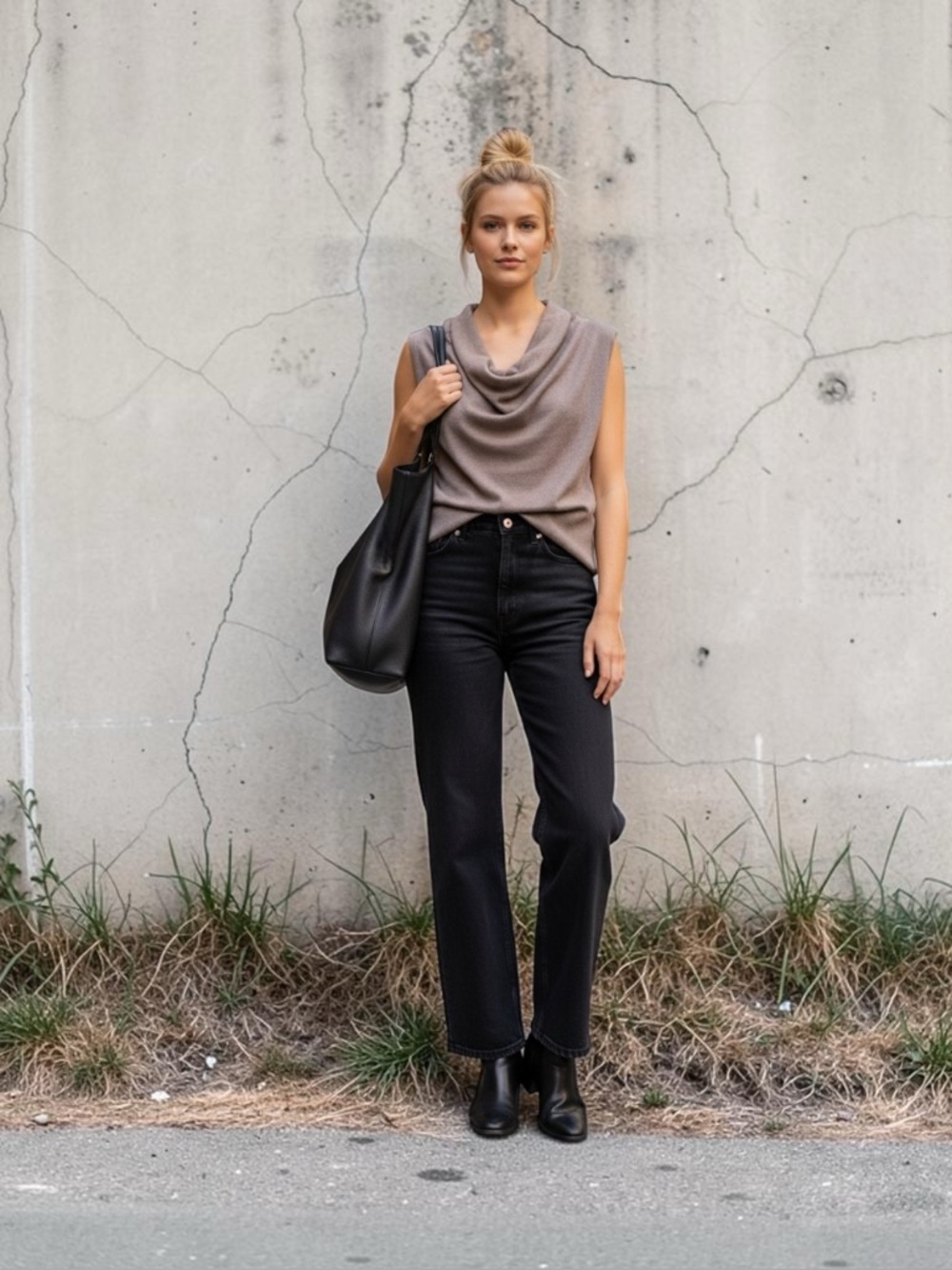 Classy Sophisticated Sleeveless Cowlneck